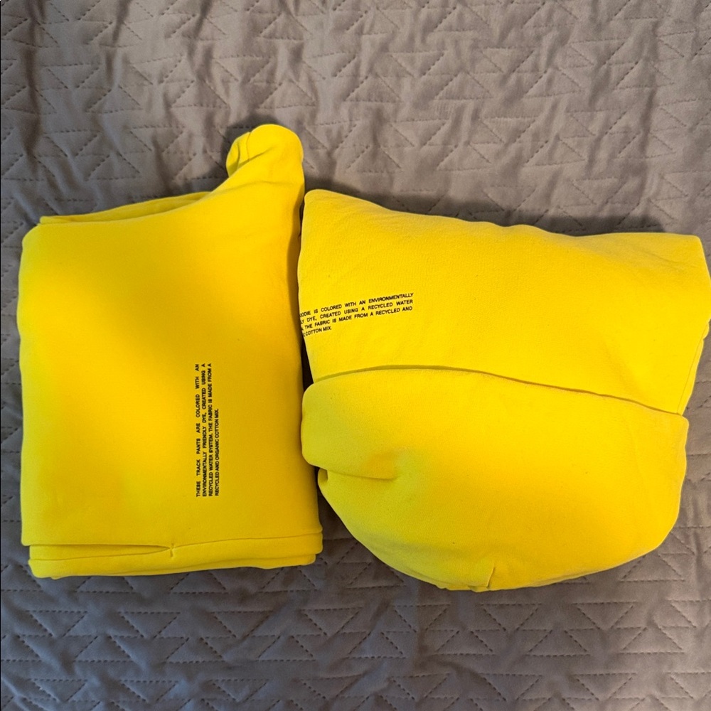 Pangaia Vibrant Yellow Hoodie and Sweatshirt Set